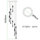 Axyaa Crystal Meteor Shower LED Chandelier for Modern Minimalist Villa Home Decor