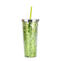 Axyaa Glitter Double Layer Sippy Cup, Large Capacity Reusable Coffee Milk Tea Cup