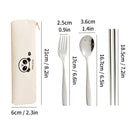 Axyaa Stainless Steel Cutlery Set with Tableware Bag and Utensil Spoon Fork Chopsticks