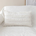 Axyaa Daisy Floral Cushion Cover - White Embroidered Pillow Cover (45x45cm/30x50cm)