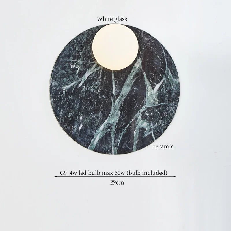 Axyaa Circular Ceramic LED Wall Lights - Nordic Modern Indoor Lighting
