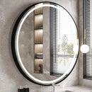 Axyaa 600mm Round LED Bathroom Mirror Anti-fog Wall Hanging Illuminated Lighted Black/Gold Frame