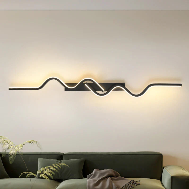 Axyaa Black LED Wall Sconce 80/100CM Strip Light for Bedroom Decor & Background