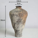 Axyaa Retro Ceramic Vase: Wabi Sabi Style Plant Pot for Aesthetic Room Decor