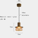 Axyaa Retro Glass Pendant Chandelier: Modern LED Lighting for Bedroom, Coffee Shop, Counter