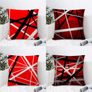 Geometric Red & Black Abstract Pillow Covers by Axyaa