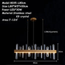 Axyaa Crystal Chandelier: Designer LED Lighting for Modern Living Spaces