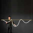 Axyaa Modern Line Pendant Chandelier LED Hanging Light for Dining Room and Ceiling