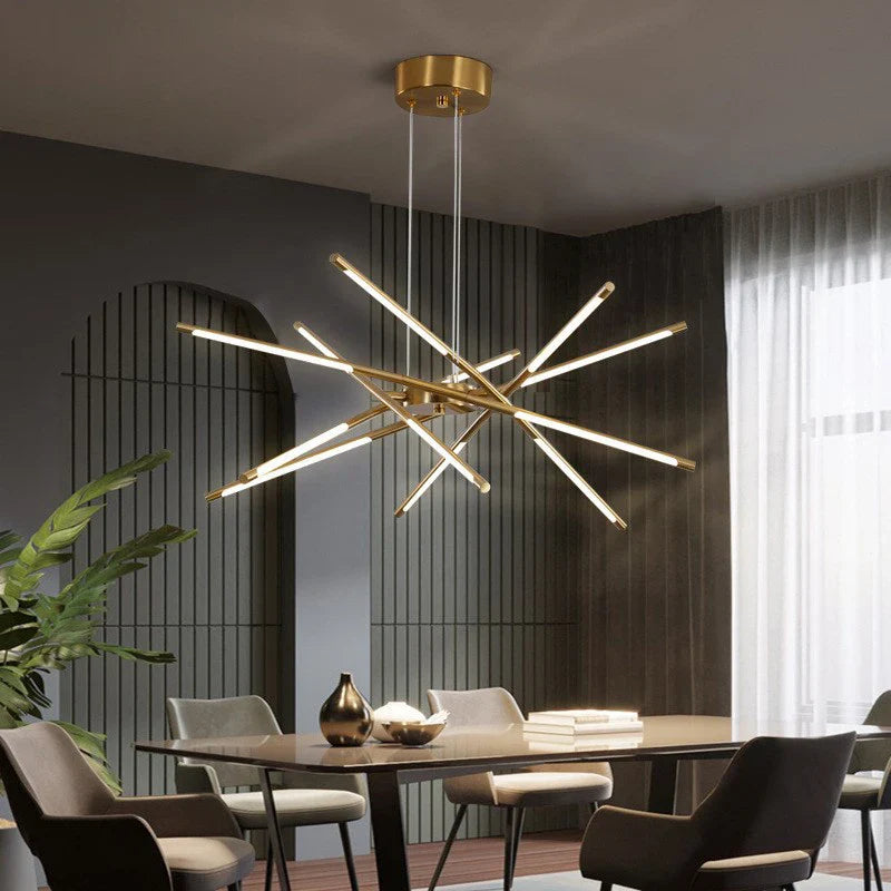 Axyaa Black Gold Pendant Chandelier for Home Living Dining Room Office Decor