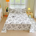 Axyaa Green Check Raw Cotton Double Bed Sheets Set Queen/King Flat Top Full Cover