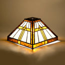 Axyaa Vintage Square Stained Glass Lampshade for Table, Pendant, Floor Lamps