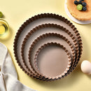 Axyaa Fluted Tart Pan with Removable Bottom, Nonstick Bakeware for Baking & Quiches