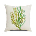 Axyaa Coral Marine Life Watercolor Cushion Cover Ocean Fish Linen Pillowcase