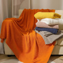 Axyaa Ins Velvet Thread Knit Blanket - Soft Solid Color Home Decor