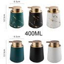 Axya Marbled Ceramic Bathroom Set: Lotion, Emulsion, Hand Sanitizer, Soap Dispenser, Shampoo