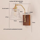 Axyaa LED Glass & Wood Wall Lamp for Living Room Bedroom, Pull Chain Switch