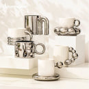 Axya Luxury Nordic Silver Ceramic Coffee Mug for Home Decor and Gifting