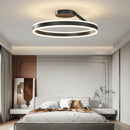 Axyaa Modern Black White Ring LED Ceiling Lamp for Bedroom & Living Room