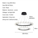 Axyaa Modern Minimalist Water Ripples LED Chandelier Ring Pendant Lights