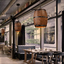 Axyaa Natural Wood Wine Barrel Chandelier for Kitchen Living Dining Hotel
