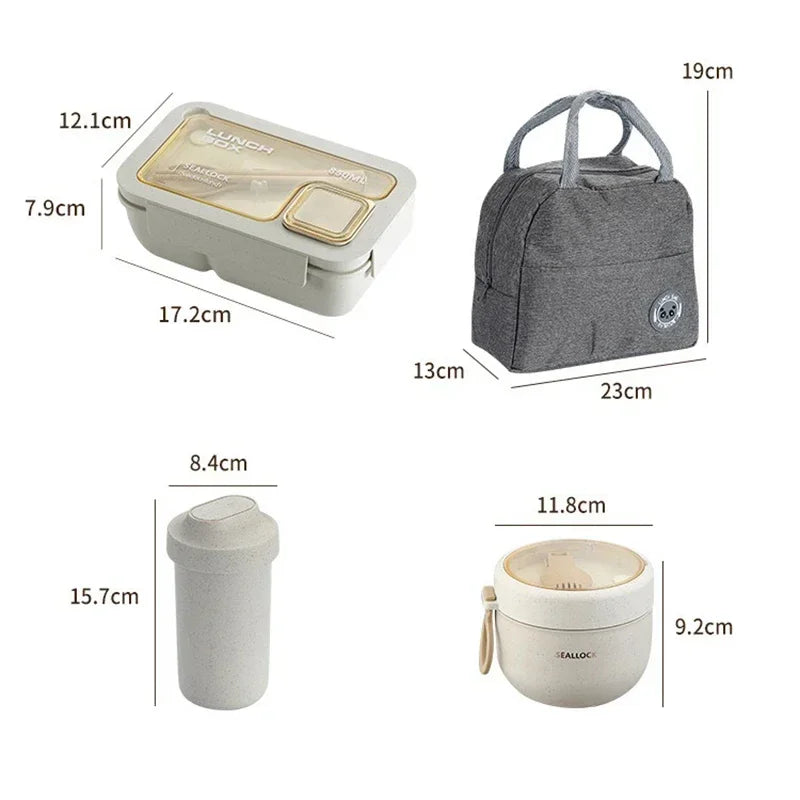 Axyaa Bento Box Set: Compact Lunch Kit with Storage Bag for School, Work, Picnic