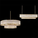 Axyaa Round Metal LED Pendant Lamp with Glass Tubes for Living/Dining Room