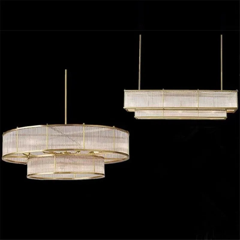 Axyaa Round Metal LED Pendant Lamp with Glass Tubes for Living/Dining Room
