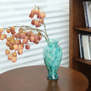 Axyaa Blue Glass Vase: Elegant Tabletop Hydroponic Decor for Home, Hotel, or Office
