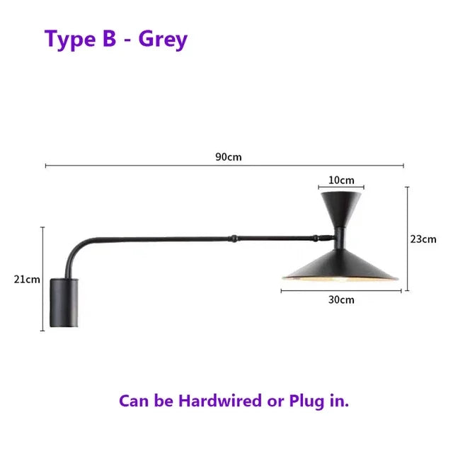 Axyaa Industrial Long Wall Sconce Marseille Lamp for Bedroom and Living Room