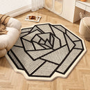 Flower Shape Plush Carpet: Axyaa Thicken Soft Rug for Living Room, Bedroom, Lounge