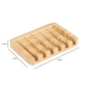 Axyaa Bamboo Soap Dish with Water Drain - Bathroom Kitchen Organizer Tray
