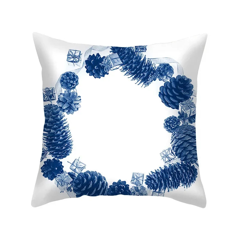 Axyaa Blue Geometry Pillowcase - Decorative Cushion Cover