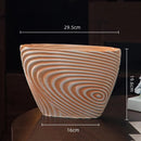 Axyaa Geometric Pleated Ceramic Vase - Abstract Stripes Flowerpot