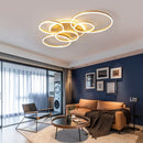 Axyaa Golden Lustre LED Ring Ceiling Chandeliers for Home Decor