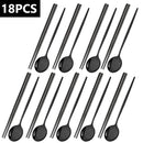 Axyaa Black Gold Stainless Steel Cutlery Set - 18Pcs Tableware Kitchen Silverware