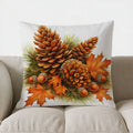 Axyaa Autumn Flowers & Berries Pillow Cover for Sofa, Bedroom, Car