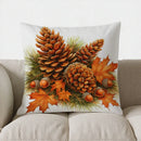 Axyaa Autumn Flowers & Berries Pillow Cover for Sofa, Bedroom, Car