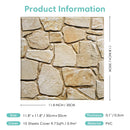 Axyaa 3D Faux Stone Tile Stickers, Matte Finish, 30cm x 30cm, Water and Mold Resistant