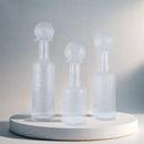 Axyaa Grey Glass Vase with Hammer Lid for Floral Arrangements
