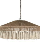 Axyaa Handmade Rattan Pendant Lamp with Natural Tassel Charm