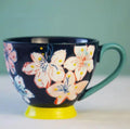 Hand-painted Ceramic Oatmeal Mug, Large Capacity Tea & Coffee Cup by Axyaa