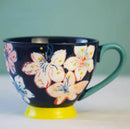 Hand-painted Ceramic Oatmeal Mug, Large Capacity Tea & Coffee Cup by Axyaa
