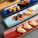 Axyaa Ceramic Sushi Plate Long Strip Plate Dim Sum Dish Molecular Cuisine Tableware