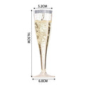Axyaa Glitter Champagne Flutes: 5oz Reusable Plastic Stemmed Wine Cups