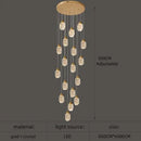 Axyaa Crystal Chandelier LED Pendant Lamp Modern Design Gold Hanging Light