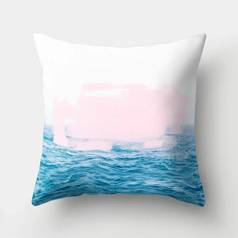 Axyaa Sea Waves Cushion Cover 45x45cm for Home, Office & Car Décor