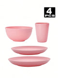 Axyaa 32-Piece Reusable Plastic Cutlery Set & Dinnerware for Home and Parties
