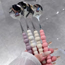 Stainless Steel Pearl Handle Spoons Set by Axyaa