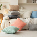 Axyaa Corduroy Chain Pattern Cushion Cover - Soft Fluffy Pillow Case for Home Decor