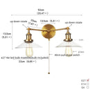 Axyaa 2-Light LED Wall Sconce with Pull Chain Switch for Coffee Bar, Bedroom, Bathroom